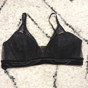Auden lace, velvet, and mesh bra, size XXL